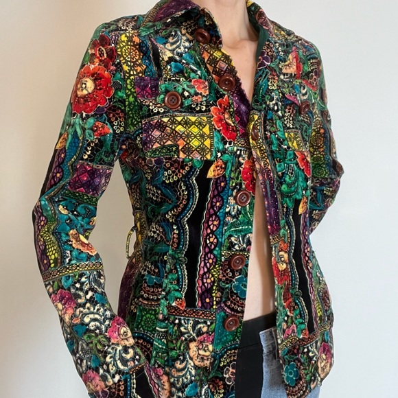 90s Boho Button Up jacket / shirt - Picture 6 of 7